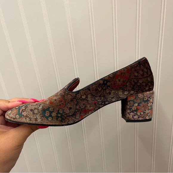 Anthropologie | Penelope Chilvers Ottilie Velvet Heeled Loafers Sz EU 39/ US 8 - Picture 10 of 11